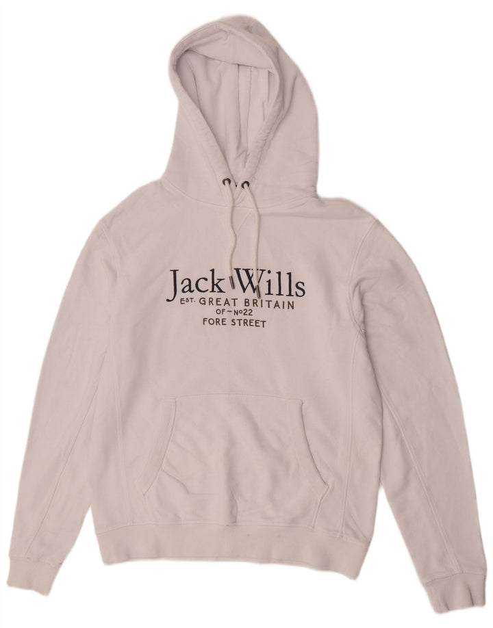 Jack Wills Ανδρικό γραφικό μπλουζάκι με κουκούλα, μεσαίο λευκό βαμβακερό