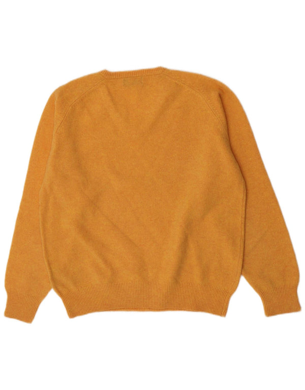 Kappa Womens V-Neck Jumper Sweater UK 16 Large Orange Virgin Wool