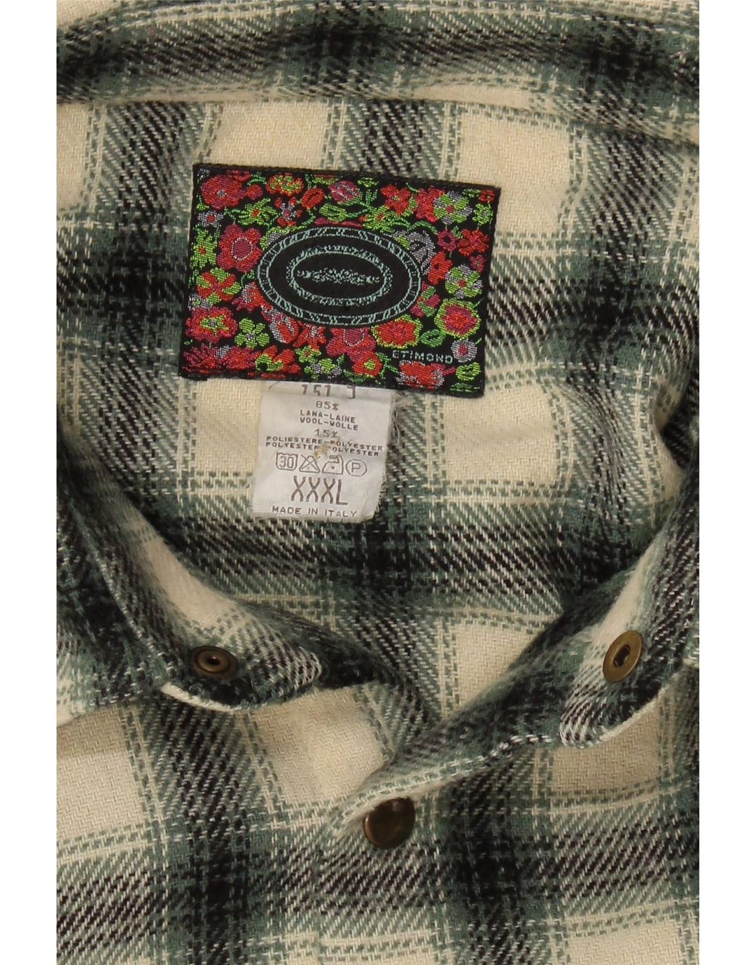Ανδρικό φανελένιο πουκάμισο VINTAGE 3XL Green Check Wool