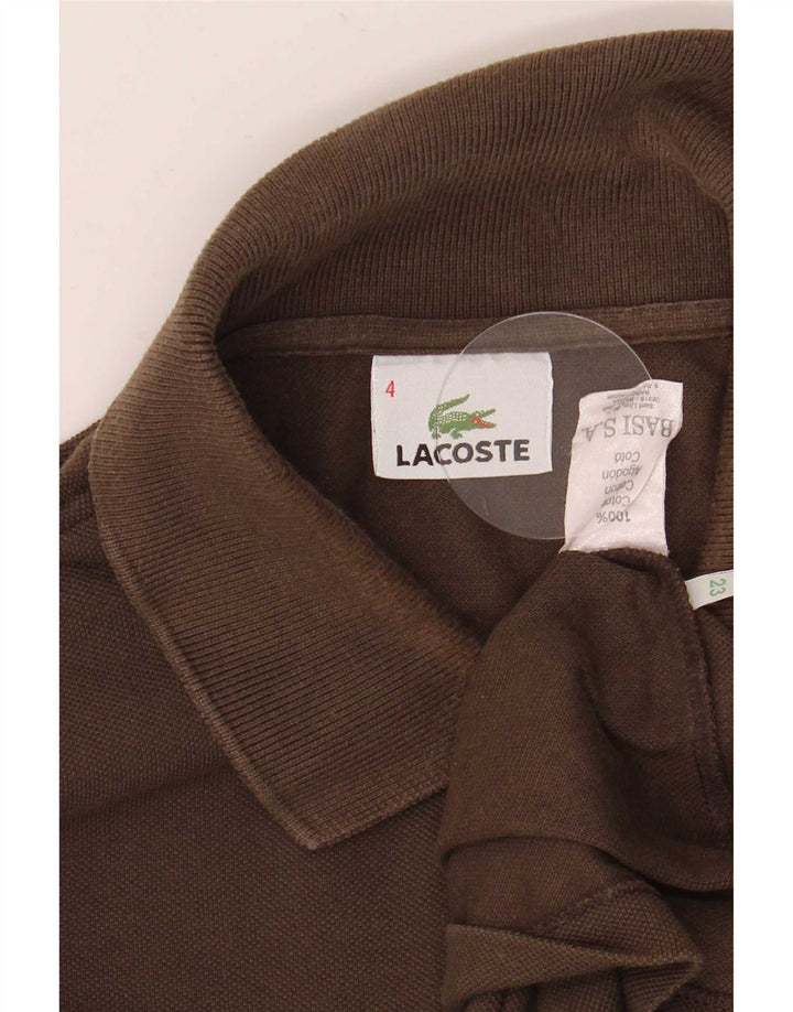 Ανδρικό μακρυμάνικο μπλουζάκι πόλο Lacoste Μέγεθος 4 Βαμβακερό μεσαίο καφέ