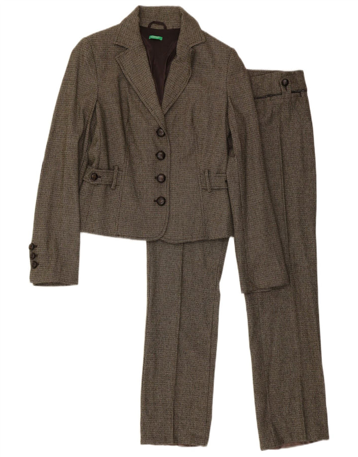 Benetton γυναικεία φόρμα 2 τεμαχίων IT 44 Medium W32 L31 Green Houndstooth