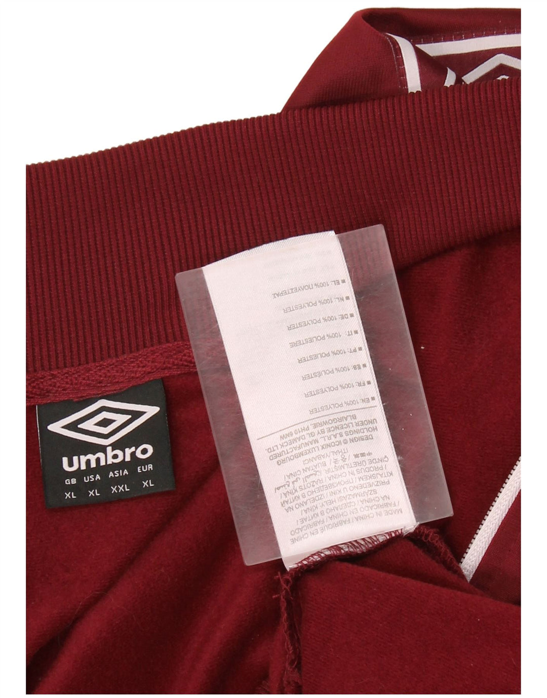Ανδρική φόρμα γυμναστικής γραφική UMBRO Top Jacket XL Μπορντό Πολυεστέρας