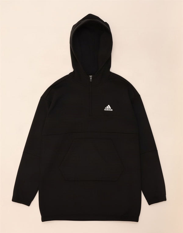 Adidas γυναικείο υπερμεγέθη γραφικό φερμουάρ με κουκούλα με κουκούλα UK 8/10 Small Black