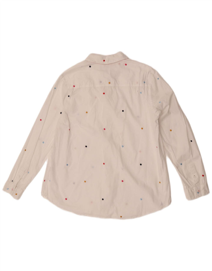 Joules Γυναικείο πουλόβερ πουκάμισο UK 12 Μεσαίο λευκό βαμβακερό πουά