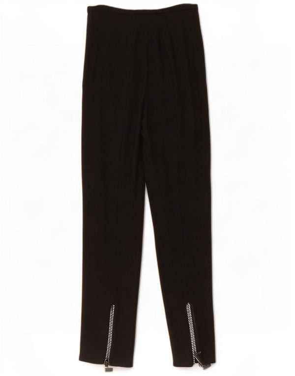Vintage γυναικείο ίσιο παντελόνι IT 42 Medium W28 L32 Μαύρο μαλλί