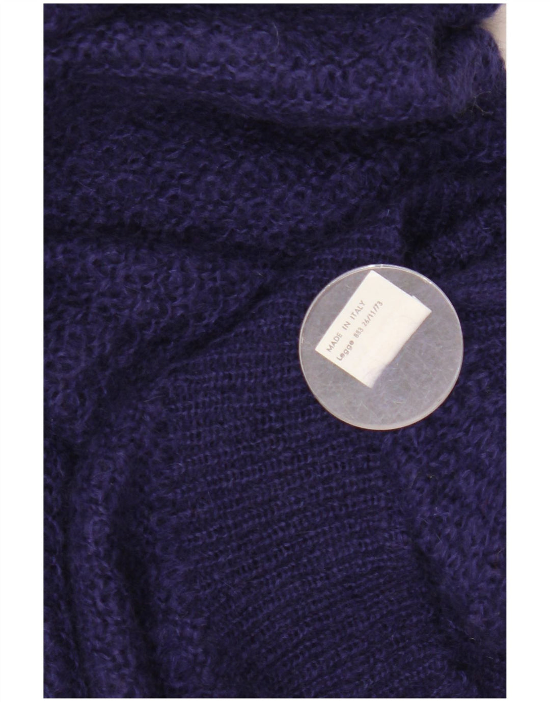 VINTAGE Γυναικείο πουλόβερ με λαιμόκαυστο UK 16 Large Navy Blue Mohair