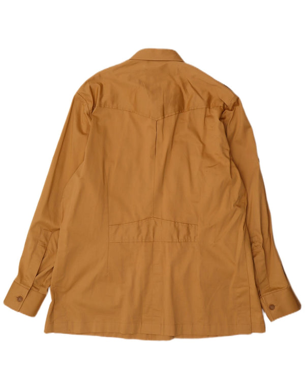 Vintage Mens Military Shirt Large Beige