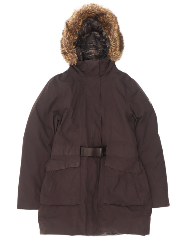The North Face γυναικείο παλτό με κουκούλα με επένδυση UK 14 Medium Black Nylon