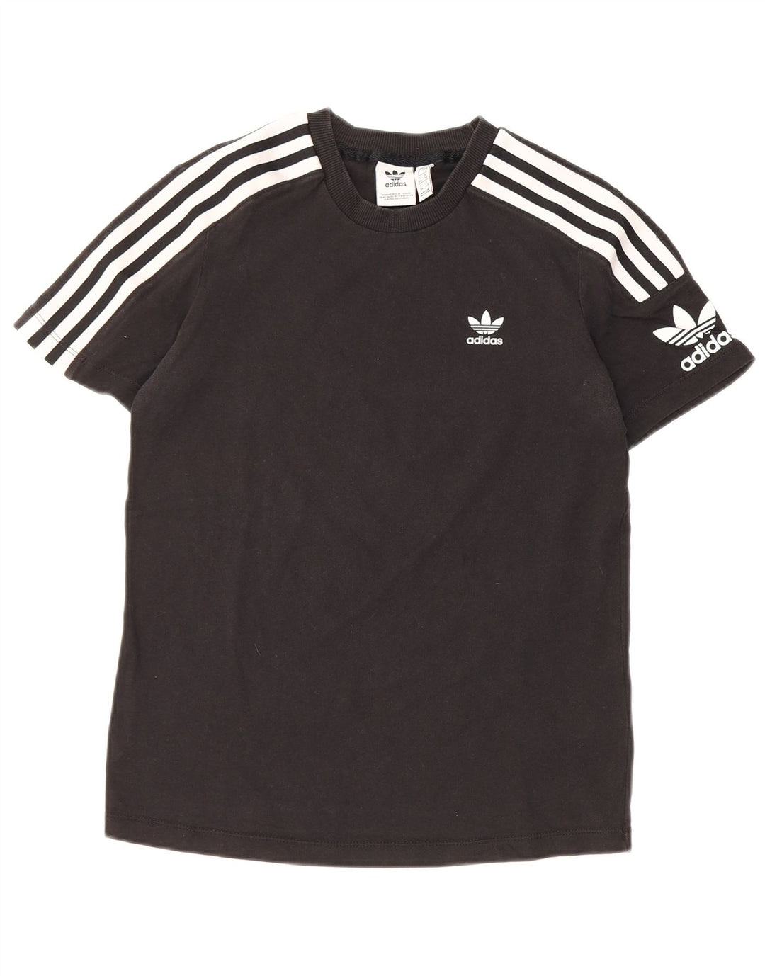Γυναικείο γραφικό μπλουζάκι ADIDAS Top UK 8 Small μαύρο βαμβακερό
