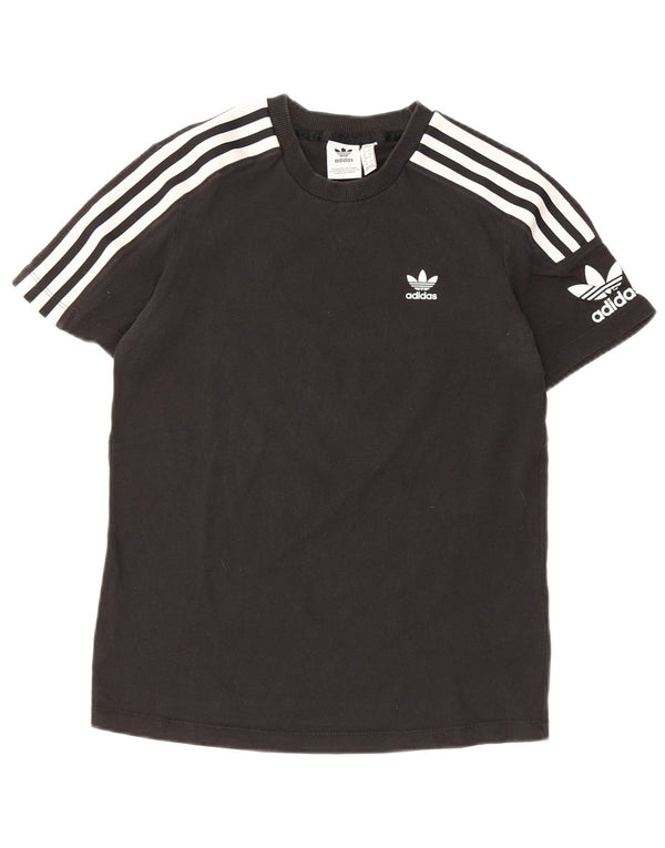 Γυναικείο γραφικό μπλουζάκι ADIDAS Top UK 8 Small μαύρο βαμβακερό