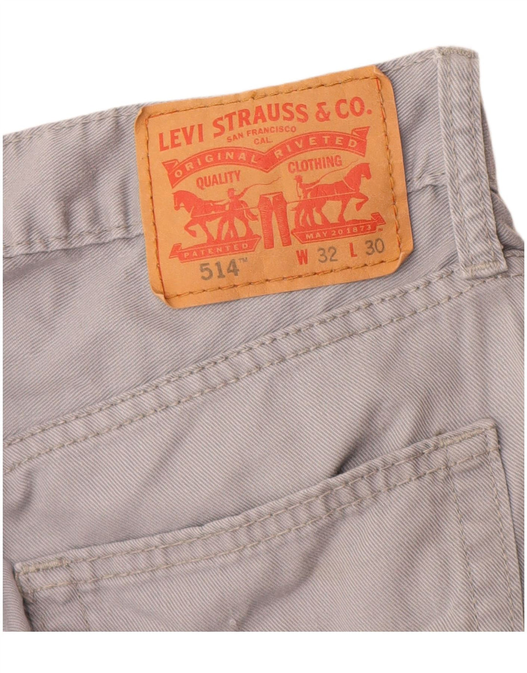 Levi's Mens 514 Straight Jeans W32 L30 Γκρι βαμβακερό