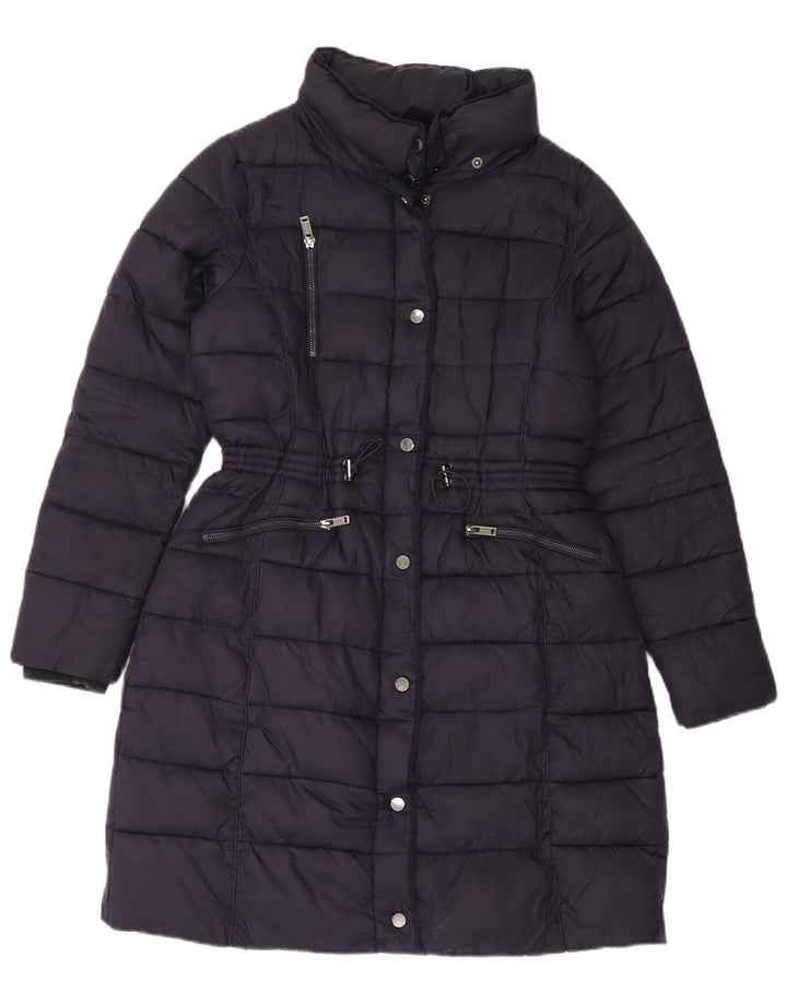 Monsoon Γυναικείο παλτό UK 14 Medium Navy Blue Nylon