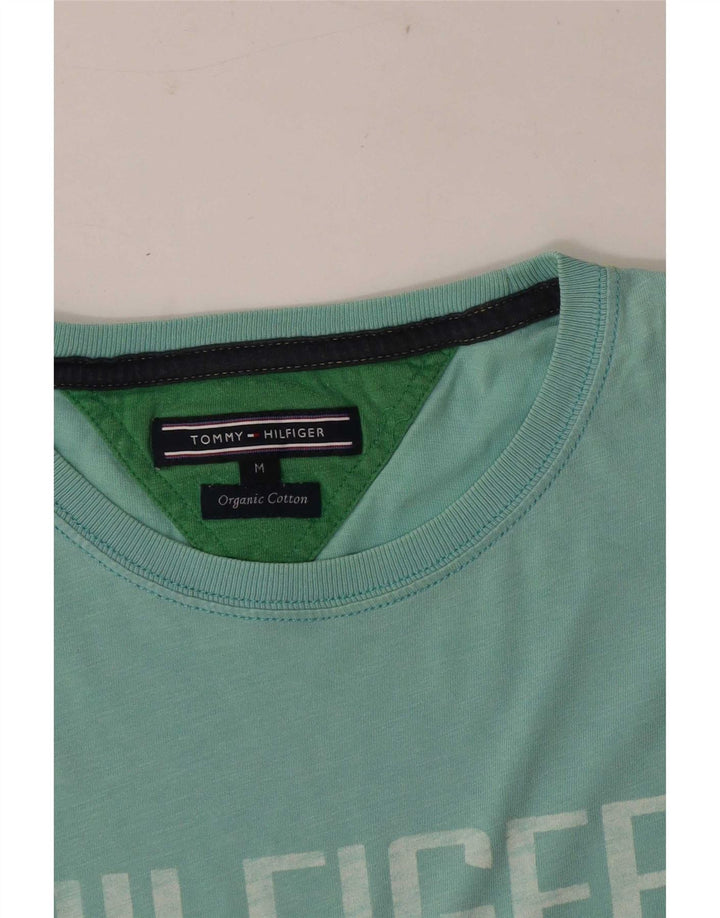 Ανδρικό γραφικό T-Shirt Tommy Hilfiger Top Μεσαίο Τυρκουάζ Βαμβακερό