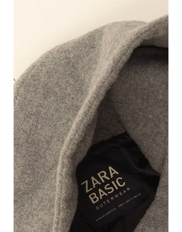 Zara Γυναικείο κοντό παλτό υπερμεγέθη με κουκούλα UK 10 Small Grey