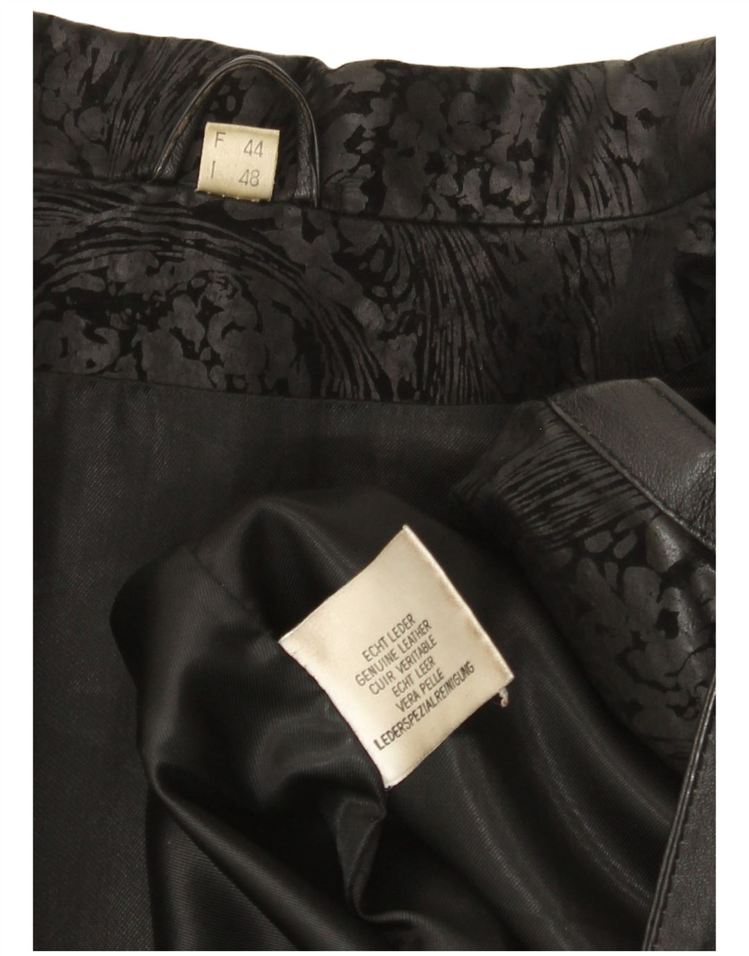 Vintage Γυναικείο Oversized Δερμάτινο Μπουφάν IT 48 2XL Μαύρο Δερμάτινο