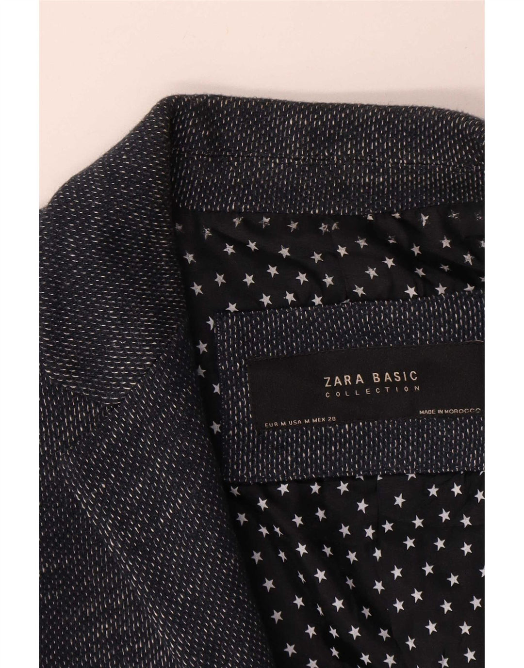 Zara Γυναικείο σακάκι 1 κουμπιού Blazer UK 12 Medium Navy Blue Flecked