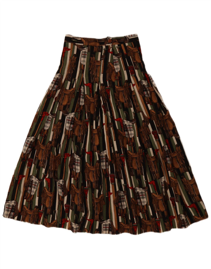 Vintage γυναικεία γραφική πλισέ φούστα IT 42 Medium W28 Πολύχρωμη