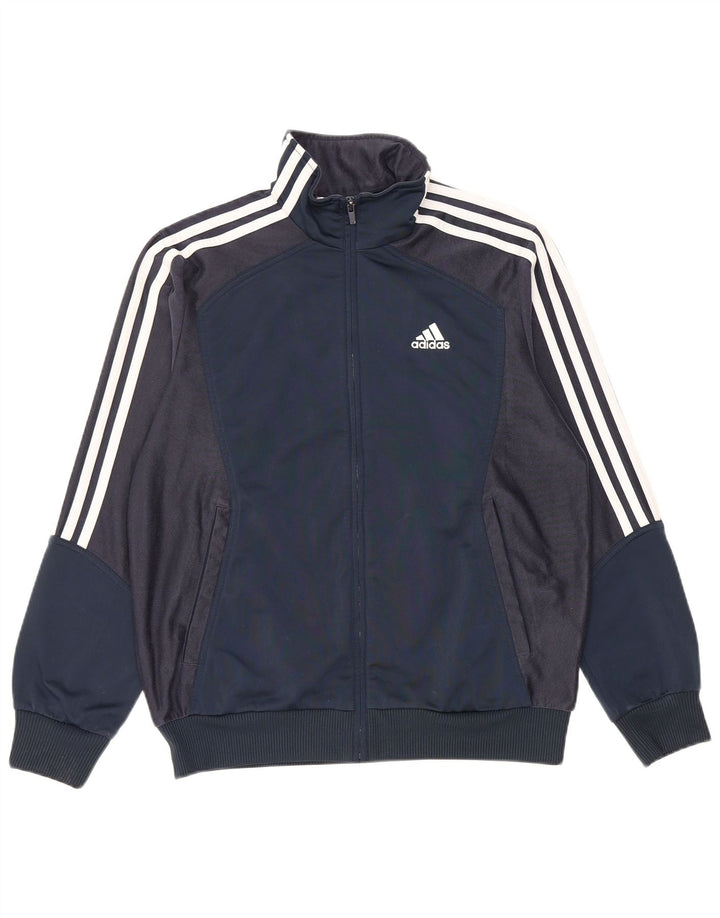 Γραφική αθλητική φόρμα ADIDAS Boys Top Jacket 13-14 Years Navy Blue Camouflage