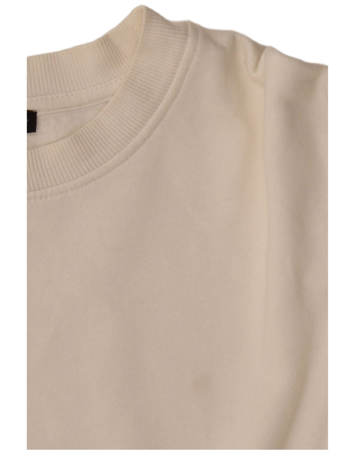 Zara Γυναικεία φούτερ Crop Oversized Jumper UK 10 Small White Cotton