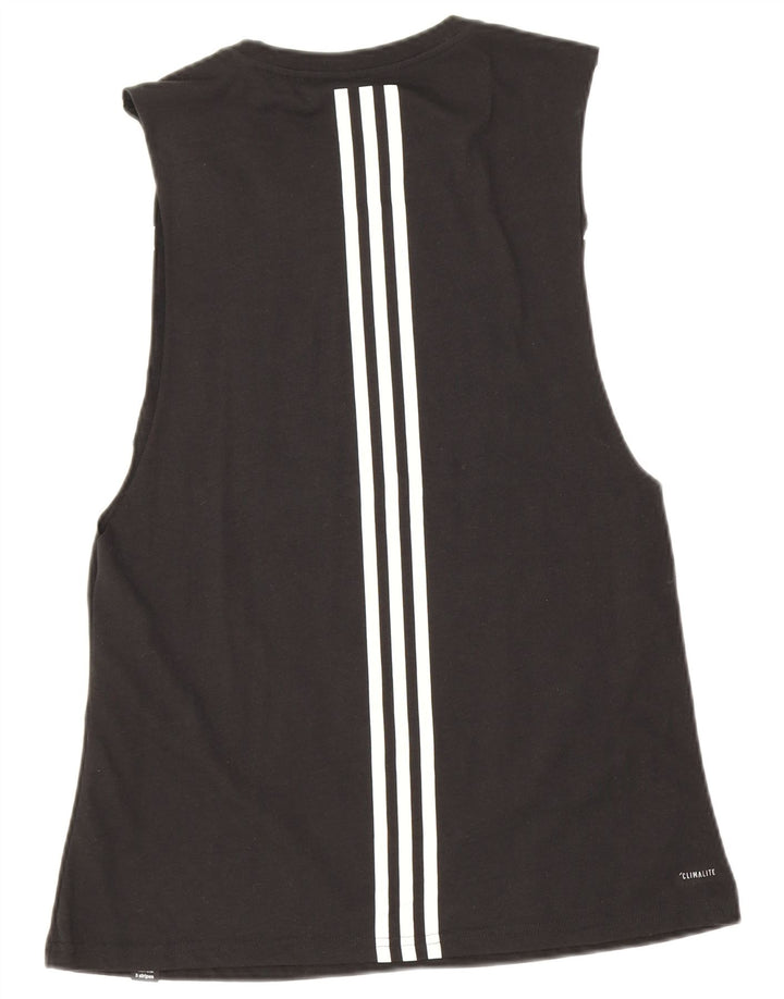 Adidas Γυναικείο Γραφικό Γιλέκο Τριών Ριγών Τοπ UK 12 Μεσαίου Μαύρου Πολυεστέρα