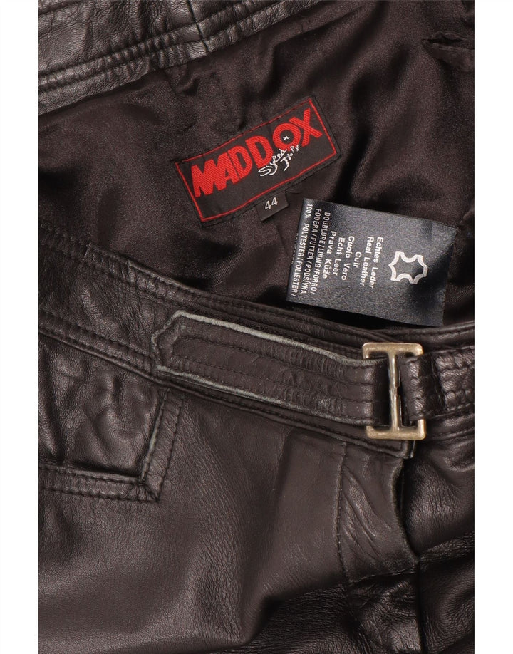 Maddox Γυναικείο ίσιο δερμάτινο παντελόνι IT 44 Medium W32 L32 Μαύρο