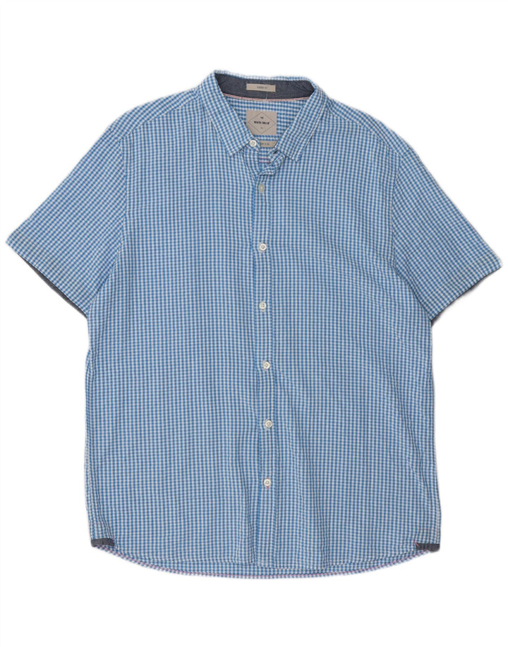 White Stuff Ανδρικό κοντομάνικο πουκάμισο XL Blue Gingham