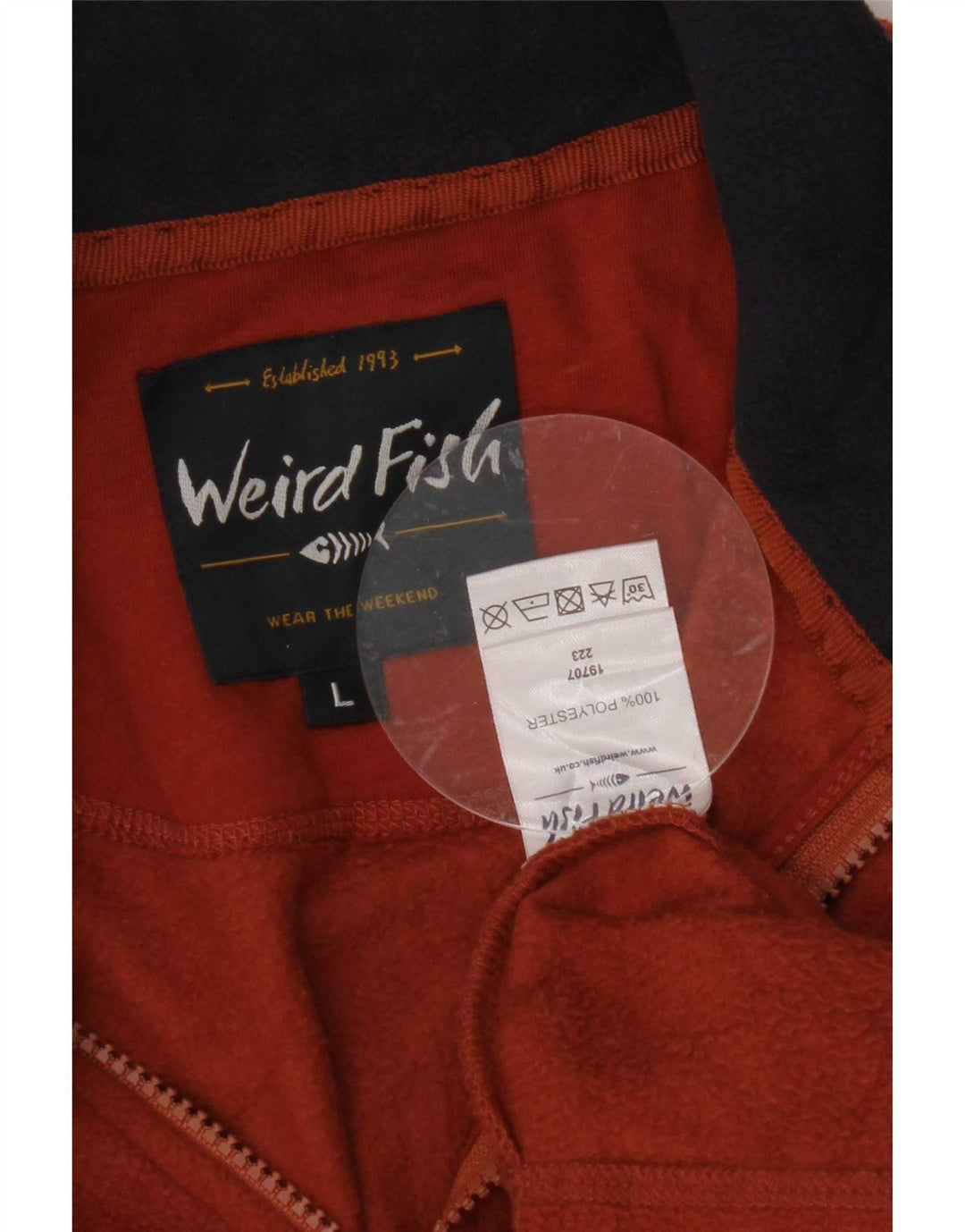 Weird Fish Mens Zip Fleece Jumper με μεγάλο καφέ πολυεστέρα
