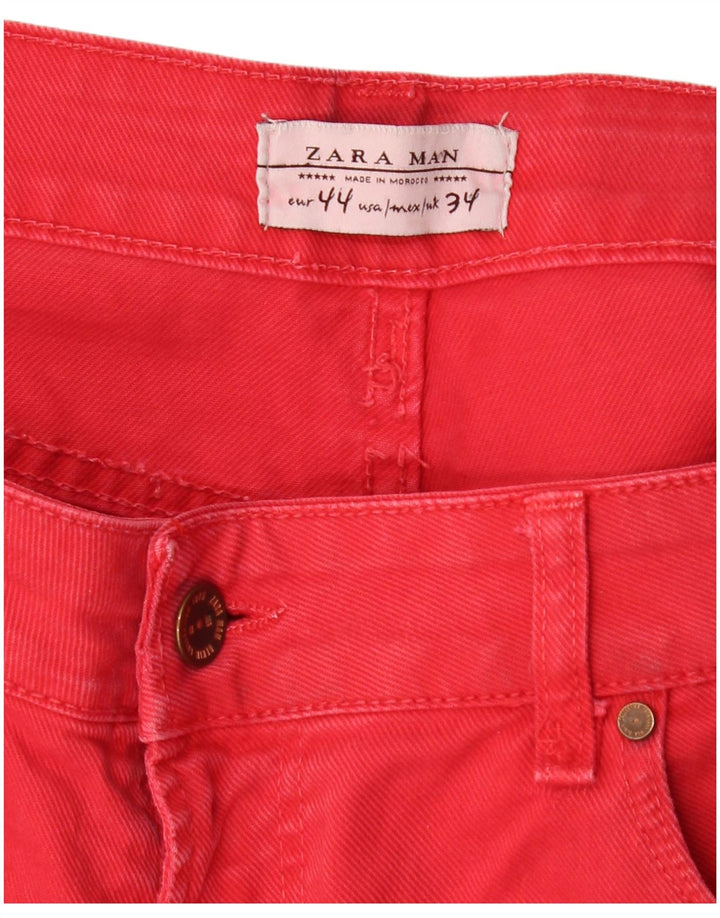 Ανδρικό τζιν σορτς ZARA 44 μεγάλο W34 κόκκινο