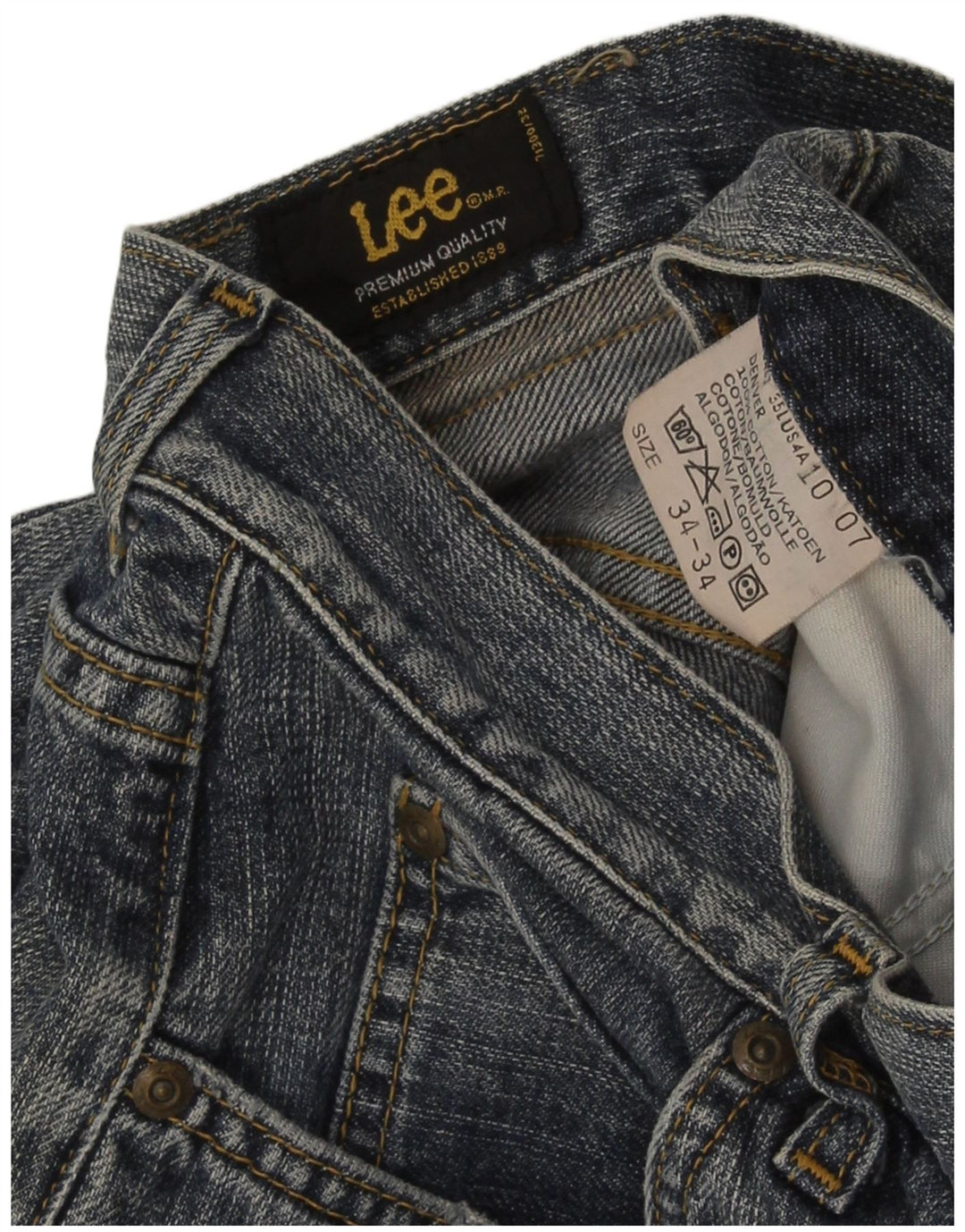 Lee Mens Denver Bootcut Jeans W34 L34 Navy Blue Cotton