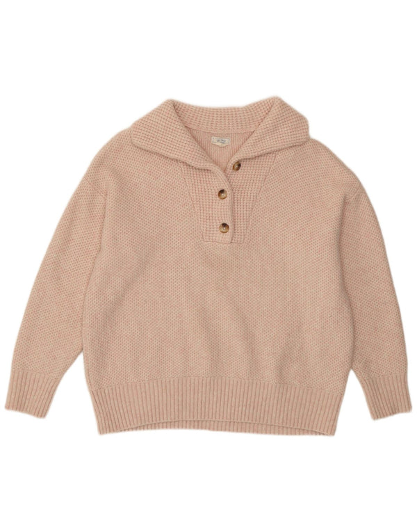Fat Face Γυναικείο πουλόβερ με λαιμό polo UK 18 XL Ροζ Ακρυλικό