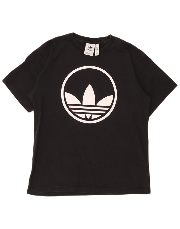 Ανδρικό γραφικό T-Shirt Adidas Top Μεσαίο μαύρο βαμβακερό