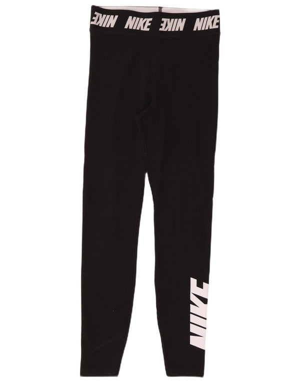 Γυναικεία γραφικά κολάν NIKE UK 8 Small Black Cotton