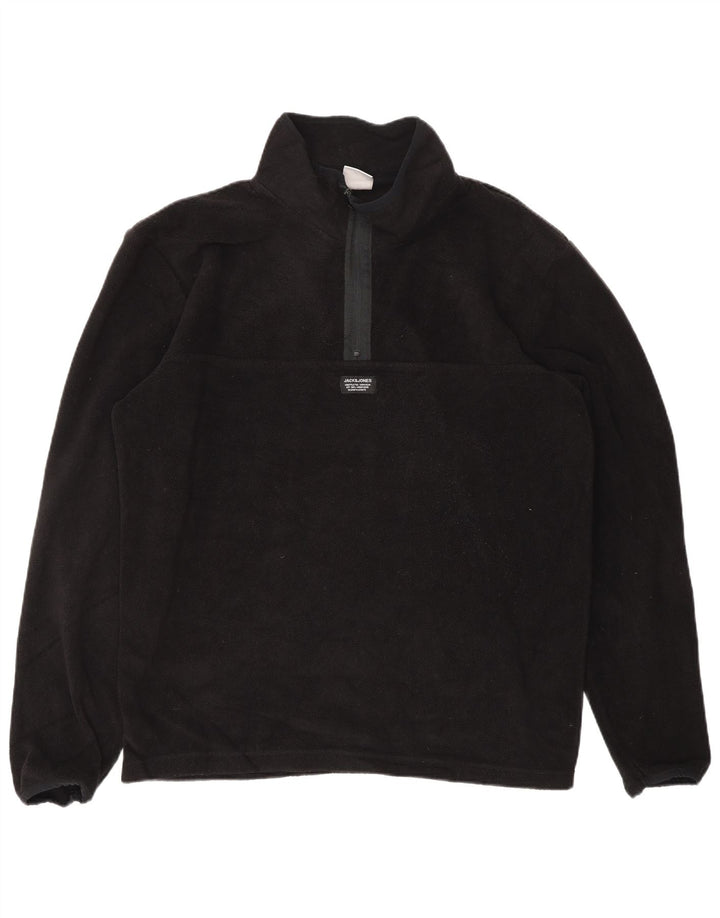 JACK & JONES Ανδρικό φερμουάρ Fleece Jumper XL Μαύρος πολυεστέρας