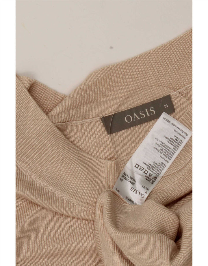 Oasis γυναικείο τοπ 3/4 μανίκι UK 12 μεσαία μπεζ βισκόζη
