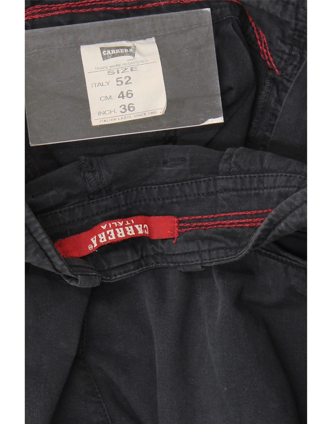 Ανδρικό σορτς Chino Carrera W36 μεγάλο μαύρο βαμβακερό