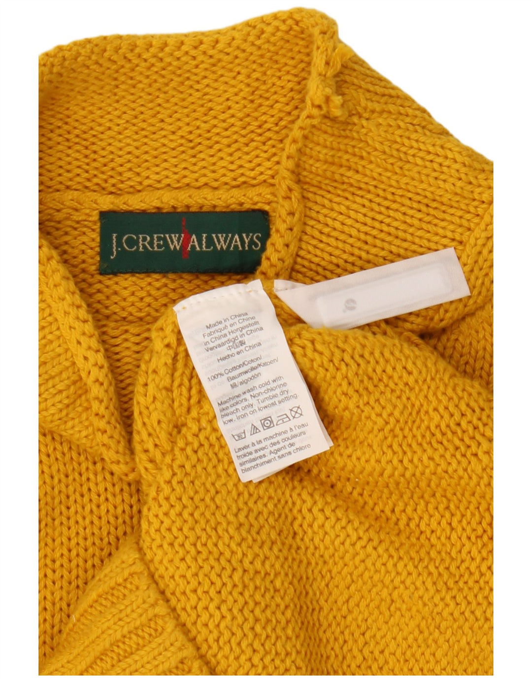 J. CREW Γυναικείο πουλόβερ με λαιμό χελώνα UK 10 Small κίτρινο βαμβακερό