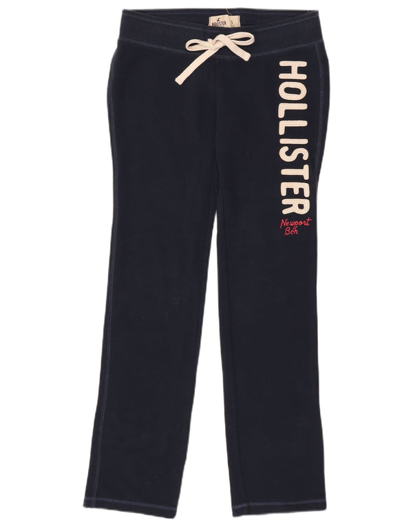 HOLLISTER Γυναικεία φόρμα γυμναστικής γραφικά UK 10 Small Navy Blue Cotton