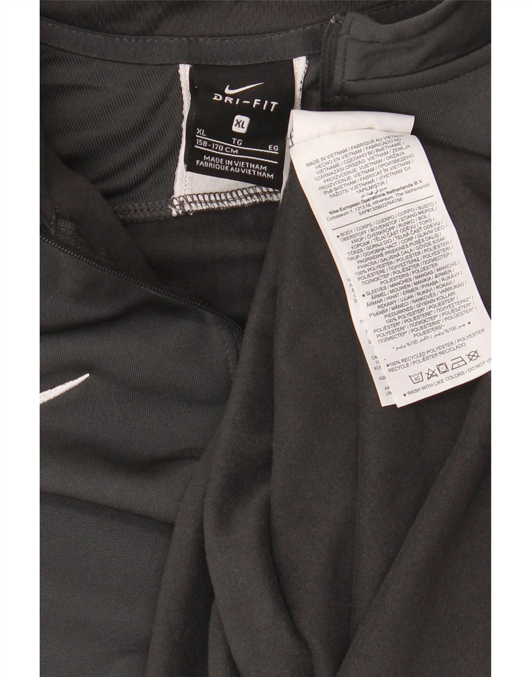 Φόρμα NIKE Boys Dri Fit με φερμουάρ πουλόβερ φόρμα 13-14 ετών XL γκρι