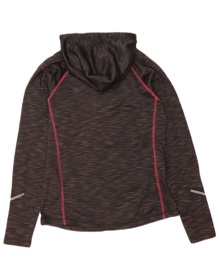 UMBRO Womens Hoodie Jumper UK 10 Small Grey Flecked Polyester