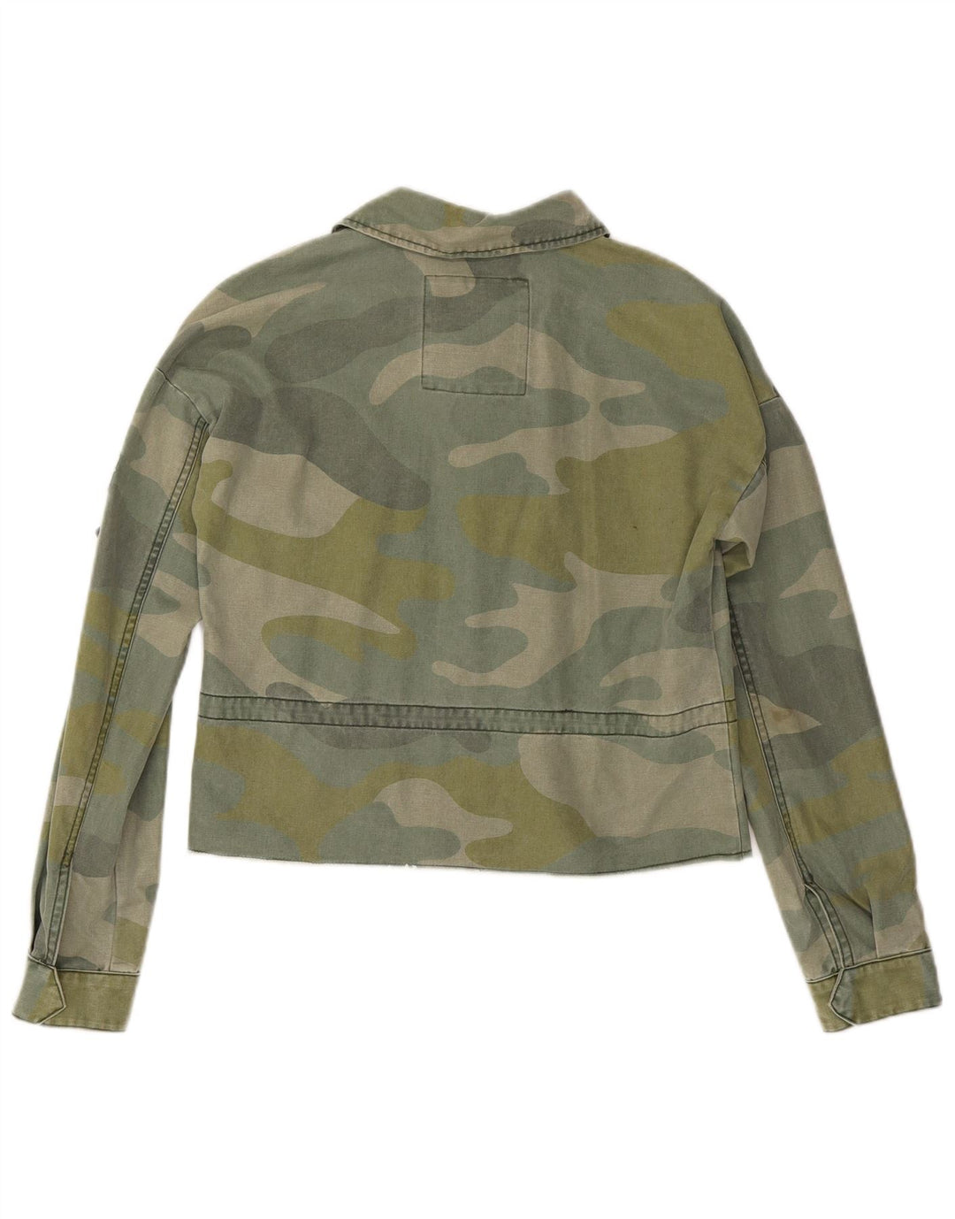 Superdry Γυναικείο Crop τζιν μπουφάν UK 10 Small Khaki Camouflage