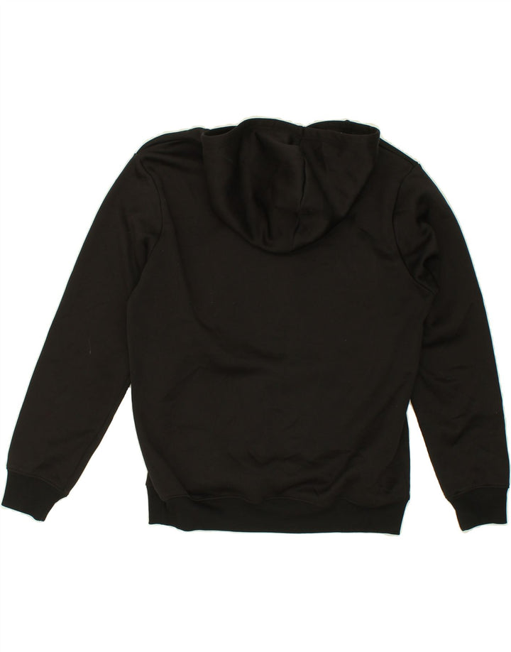 FILA Mens Graphic Hoodie Jumper Small Black Polyester Vintage Fila and Second-Hand Fila from Messina Hembry 