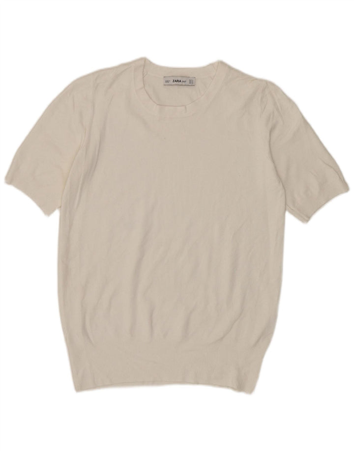 Zara Γυναικείο T-Shirt Top UK 10 Small White