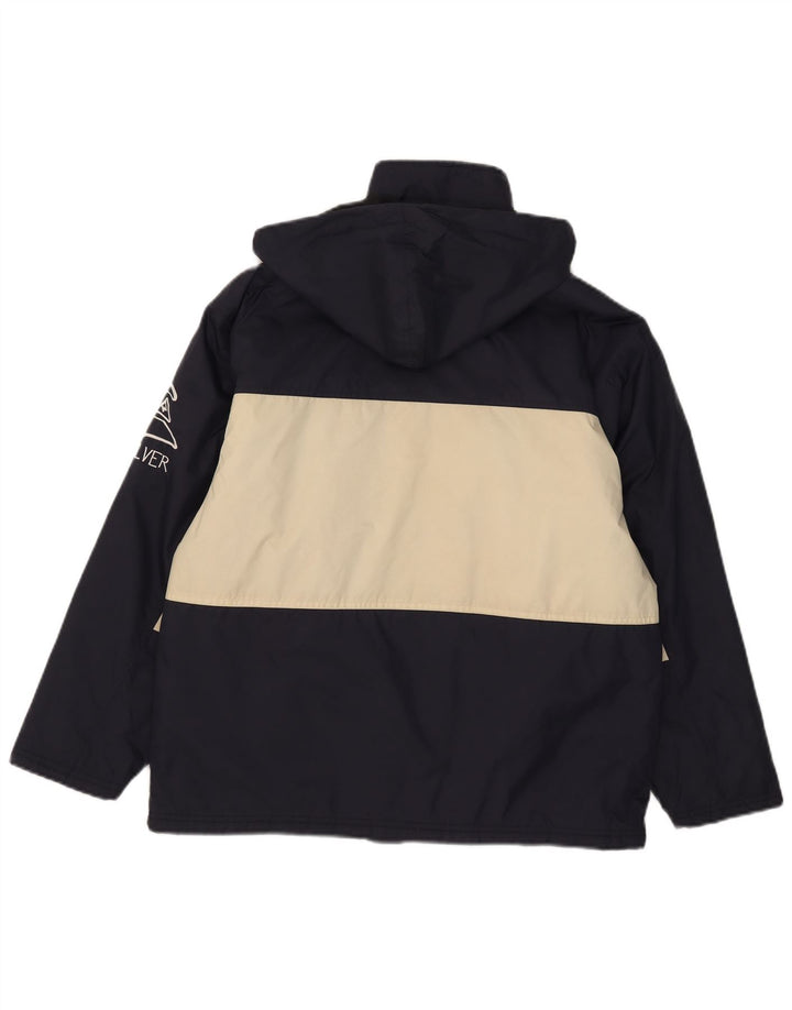 Quiksilver Boys Graphic Rain Jacket 13-14 Years Navy Blue Colorblock