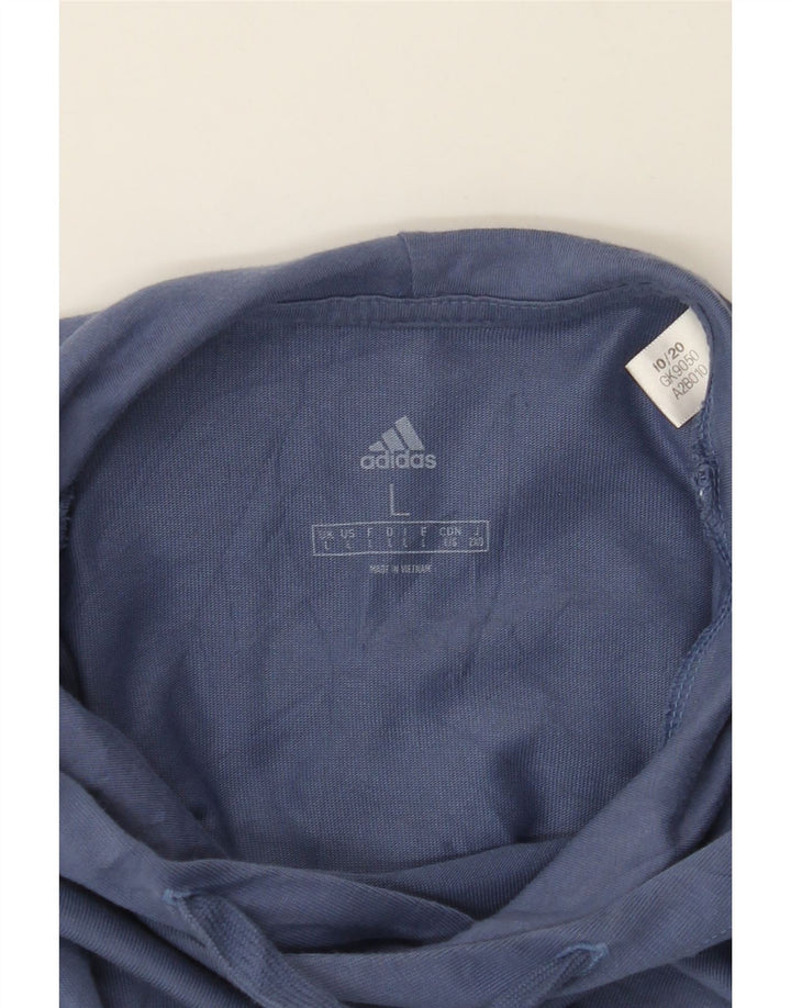 ADIDAS Mens Hoodie Jumper Large Blue Vintage Adidas and Second-Hand Adidas from Messina Hembry 