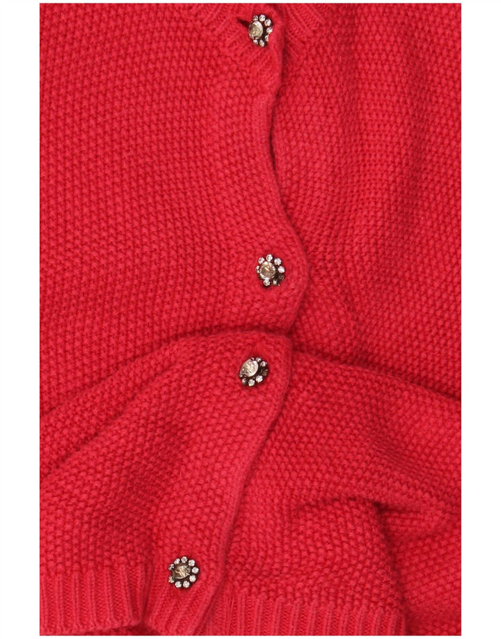 Zara Γυναικεία Ζακέτα UK 10 Small Red Viscose