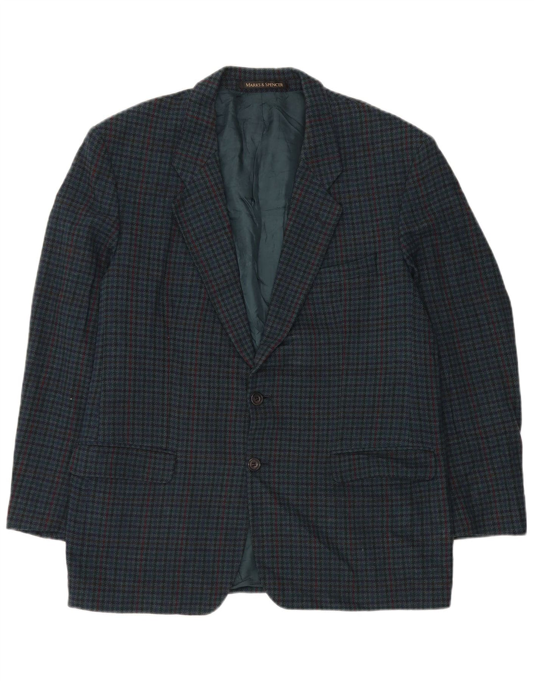 Marks & Spencer Ανδρικό μπουφάν St. Michael Blazer UK 44 XL Green Houndstooth