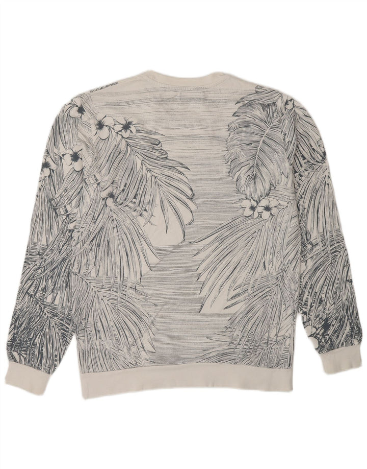 Ανδρικό φούτερ Zara Jumper Μεσαίο λευκό φλοράλ βαμβακερό