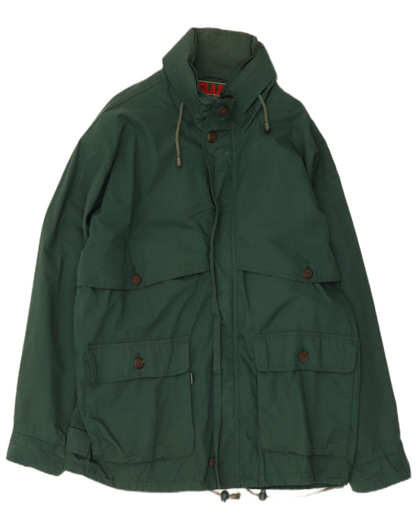 Slam Mens Hooded Utility Jacket UK 40 Large Green Polyester