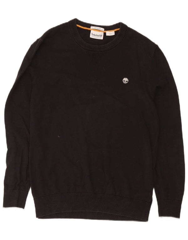 Timberland Mens Crew Neck Jumper Sweater Medium Black Cotton