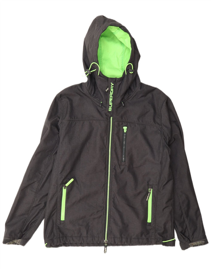 Superdry Ανδρικό μπουφάν βροχής με κουκούλα Windtrekker UK 44 2XL Grey Polyester